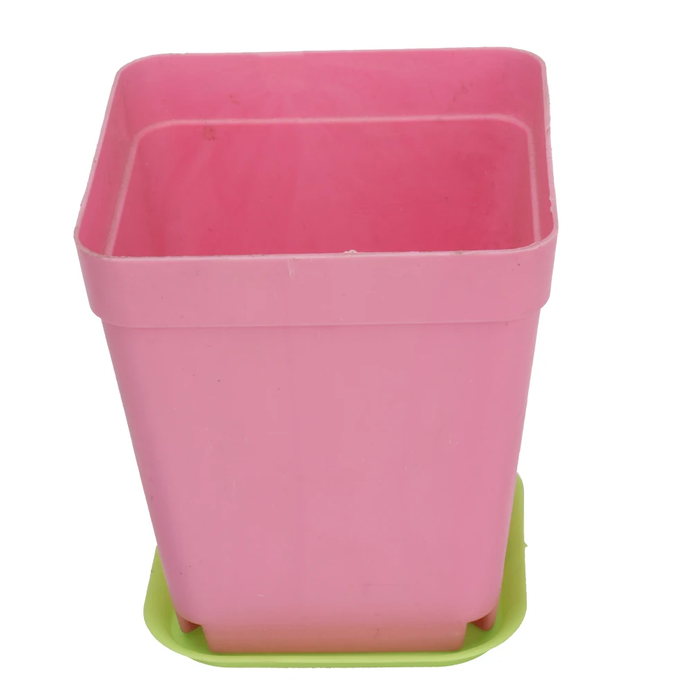 100 Pcs Flowerpot Square Base Plates Home Garden Office Balcony Plastic Potted Trays 6cm x Colorful Small Pot Chassis | Дом и сад