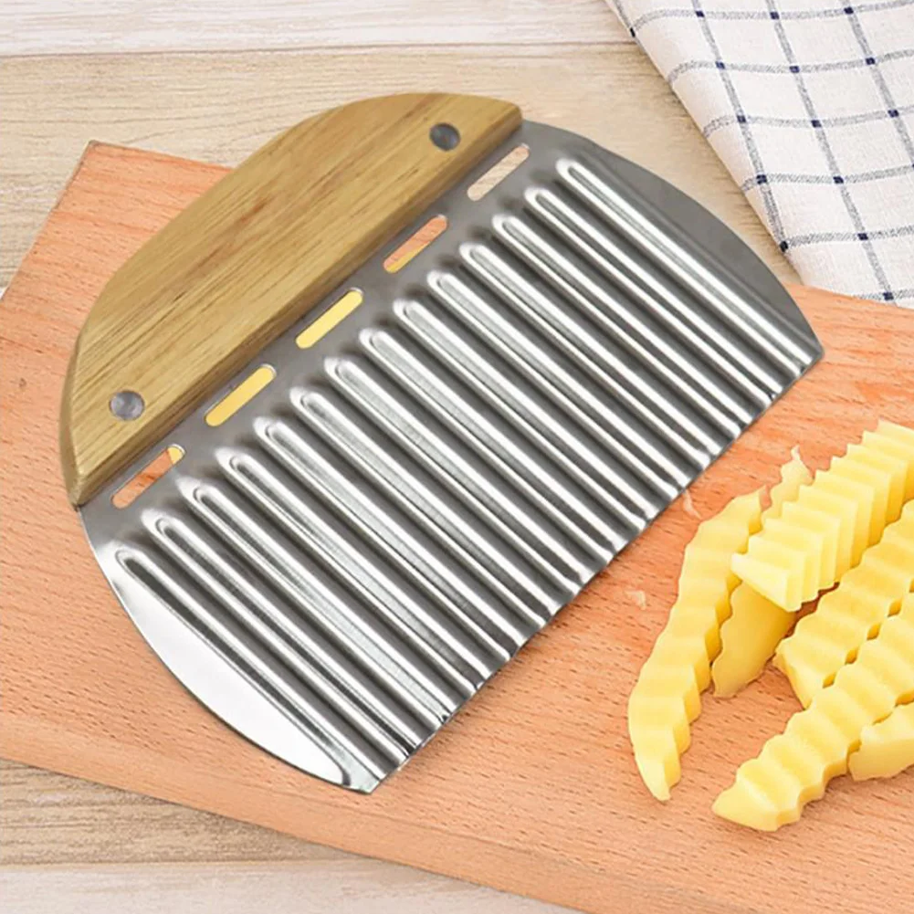 

Wave Onion Potato Slicer Cutter Stainless Steel French Fries Crinkle Slicer Chipper For Cucumber Vegetables Fruits Slicer