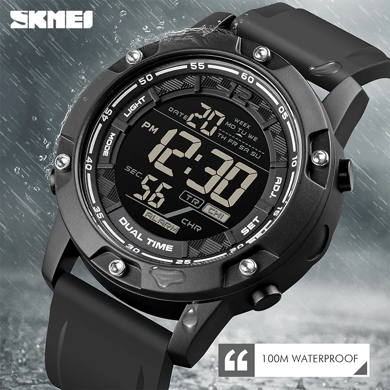 

SKMEI Men Digital Wrist Watches Original Brand Waterproof LED Electronic Male Clock Countdown Sport Wristwatch Reloj 2021