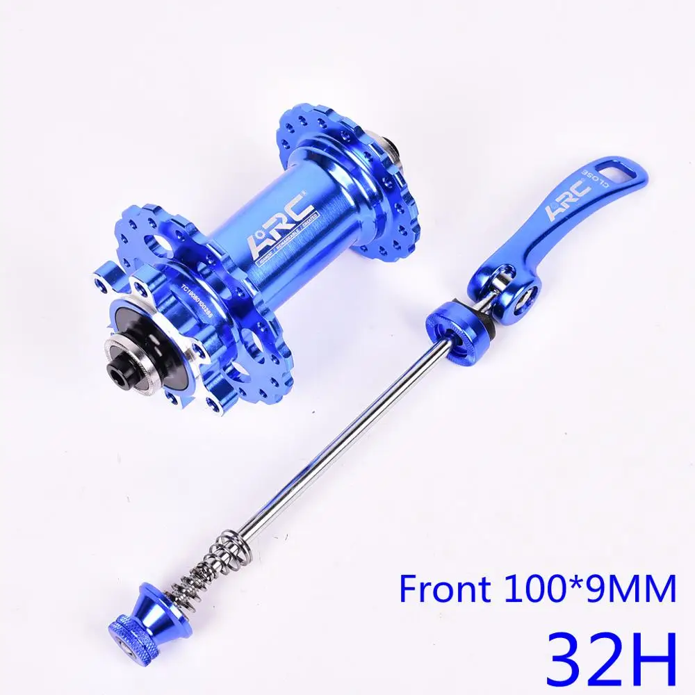 Blue 100x9MM 32H Дуговые велосипедные ступицы герметичный подшипник MTB горный велосипед ступица быстрый выпуск набор 32 36 28 отверстия дисковый тормоз 4 подшипники 4 Pawls 8-11speed - Цвет: Blue 100x9MM 32H