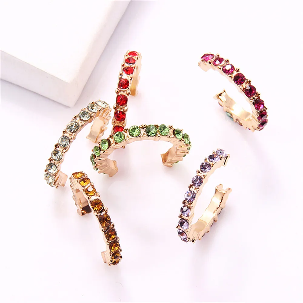 

6pcs Fashion Small Ear Cuff Set Earring for Women Colorful Cubic Zirconia Clip Earring Stackable Cartilage Earring No Pierced