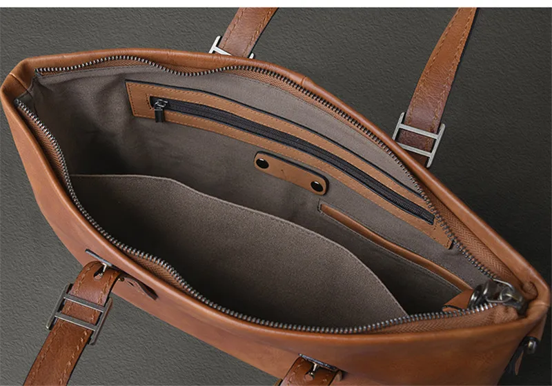 

PNDME vintage natural genuine leather men's briefcase ladies work laptop handbag simple high-quality real cowhide messenger bag