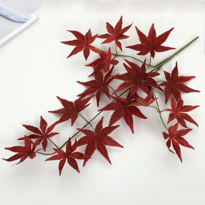 3 вилки осеннее моделирование кленовый лист искусственный шелк зеленый декор из