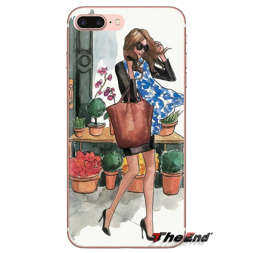 Paris Girl Travel Relax Beach For Huawei G7 G8 P7 P8 P9 Lite Honor 4C 5X 5C 6X Mate 7 8 9 Y3 Y5 Y6 II 2 Pro 2017 Phone Cover Bag |
