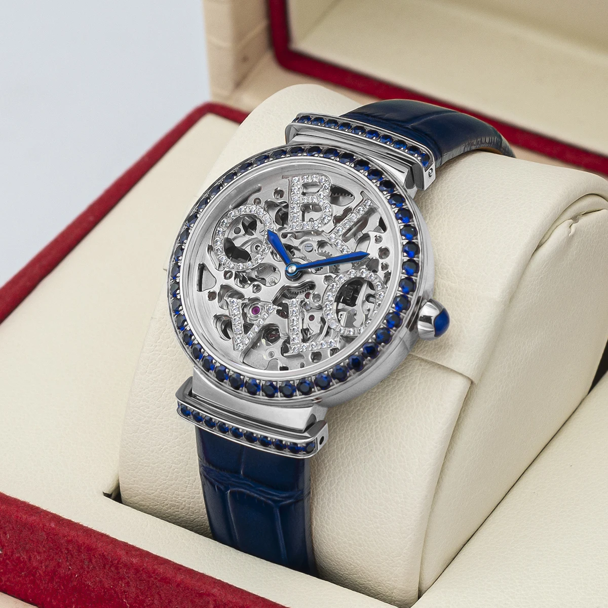 OBLVLO New Design Women Steel Skeleton Automatic Watches Top Brand Luxury Female Wrist Watch Clock Leather Relogio Feminino enlarge