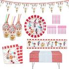 Набор бумажных тарелок для цирка и вечевечерние, одноразовый, для детей