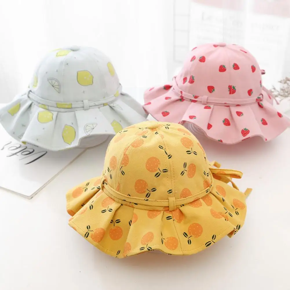 

Baby Bucket Hat For 6months-36months Baby Print Outdoor Intant Bowknot Panama Beach Cap Kids Toddler Children Sun Girl Hat Y9I8