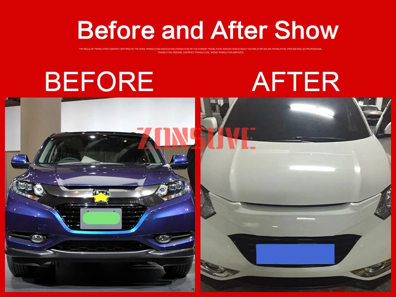 

Use For Honda Vezel 2014--2018 Year Carbon Fibre Refitt Front Center Racing Grille Cover Accessorie Body Kit Zonsuve