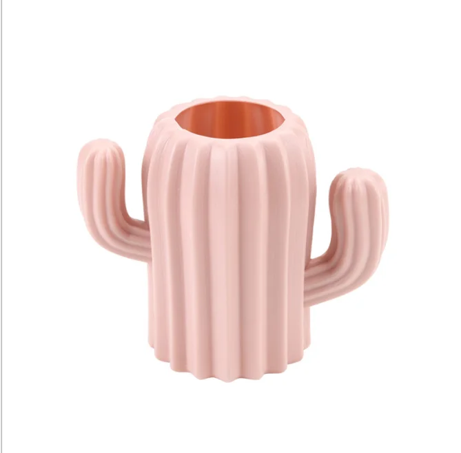 Pen holder creative student stationery Desktop cactus desk multifunction storage box PE container brush pot office supplies | Дом и сад