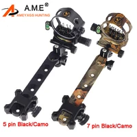 1pcs archery 57 pin compound bow sight long pole detachable length micro adjustable 0 019 optical fiber hunting accessories