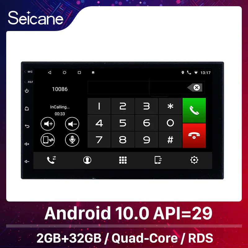 

Автомобильный мультимедийный плеер Seicane Android 10,0 2Din универсальный Автомобильный GPS Радио Для VW Nissan Kia RAM 2 ГБ + ROM 32 ГБ