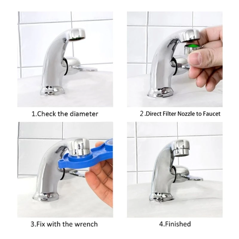 

1Set Water Saving Faucet Aerator Wrench Jet Regulator Filter Spare Part for Bath