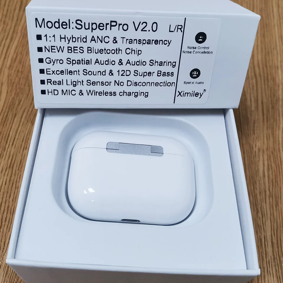 SuperPro V2.0 наушники вкладыши TWS Bluetooth 5 2 лучшие реплики 45DB Новый гибридный ANC