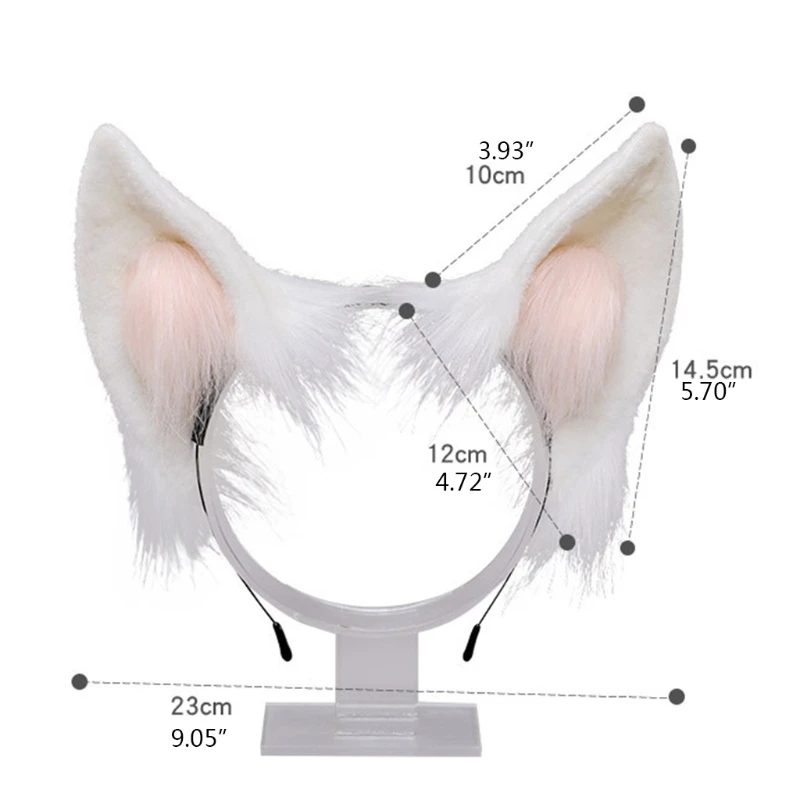 

Hairy Wolf Ear Headwear Lovely White Kitty Ears Hair Ornaments Soft Touching Animal Cosplay Accessories 50LD