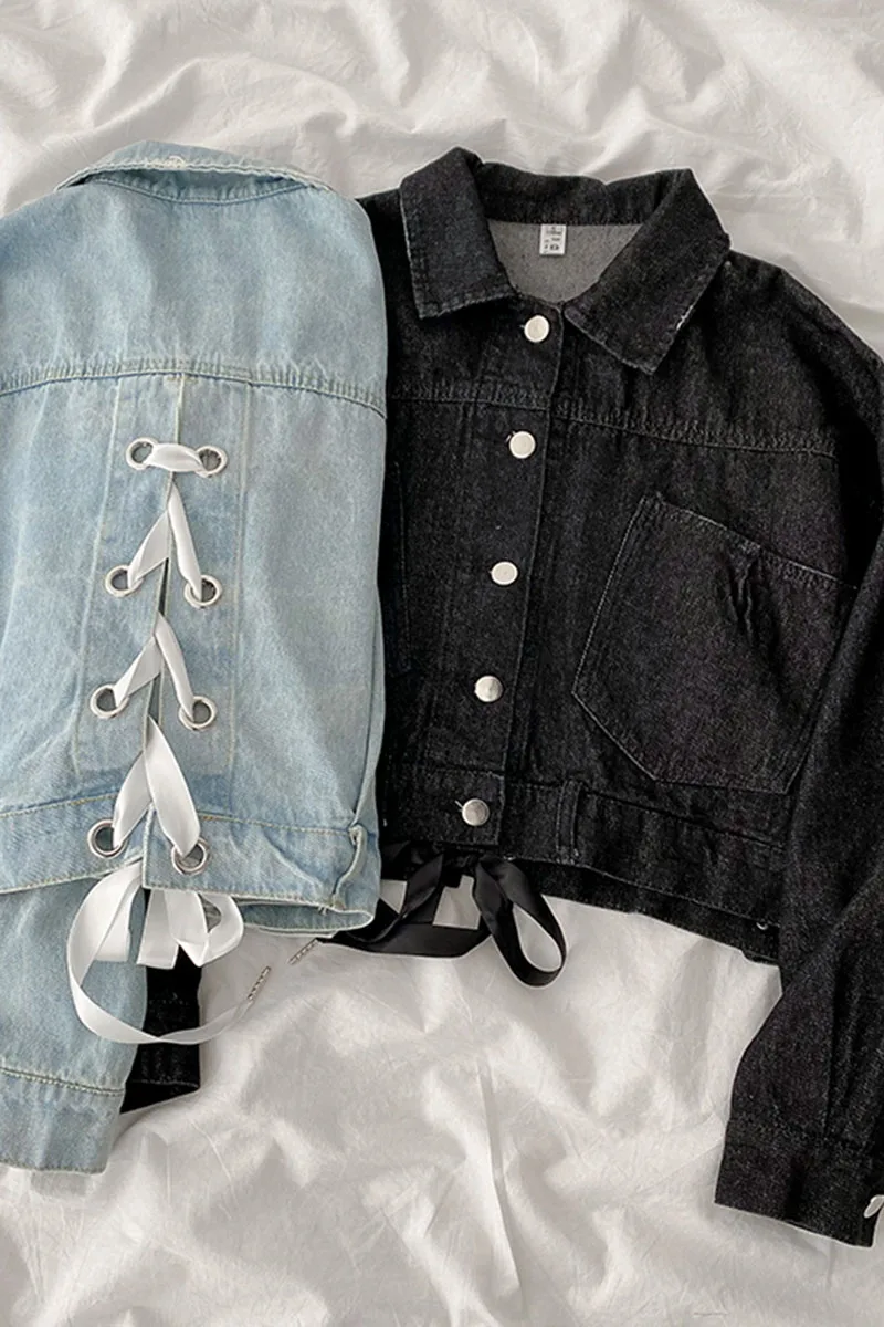 

Short coat women spring/summer 2021 new Korean fashion women's wear student all-match mid-length loose denim top