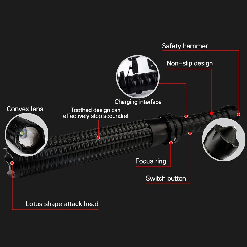 Наружный светодиодный Телескопический фонарь 600лм с дальним светом супер яркая