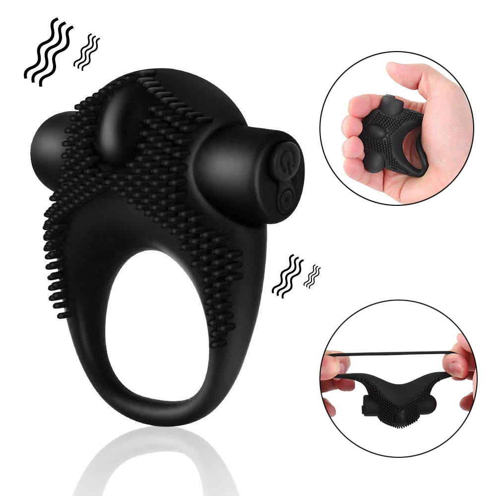 Перезаряжаемый USB массажер для мужского члена с 10 скоростями|Кольца пениса| |