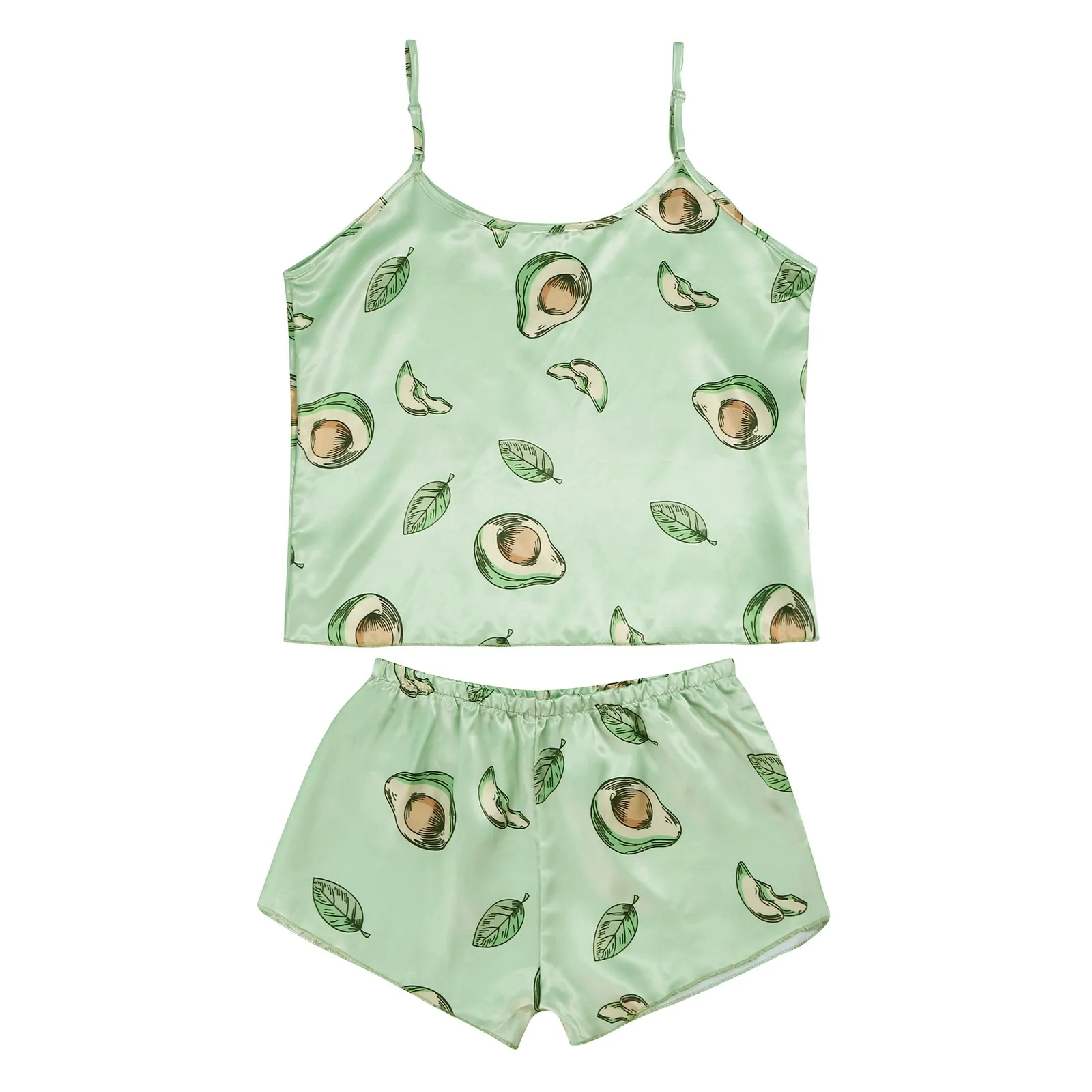 

Silk Pajamas Sexy Satin Lingerie Short Set Women Underwear Sleepwear Printing Lady Casual Home Wear Night Clothes пижама женская