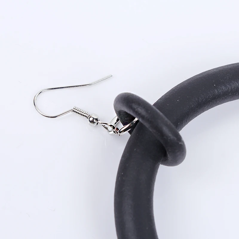 

Unusual Long Tassel Dangle Earrings Ethnic Black Thick Chain Large Circle Drop Earrings Ear Accessories Handmade Jewelry Gift