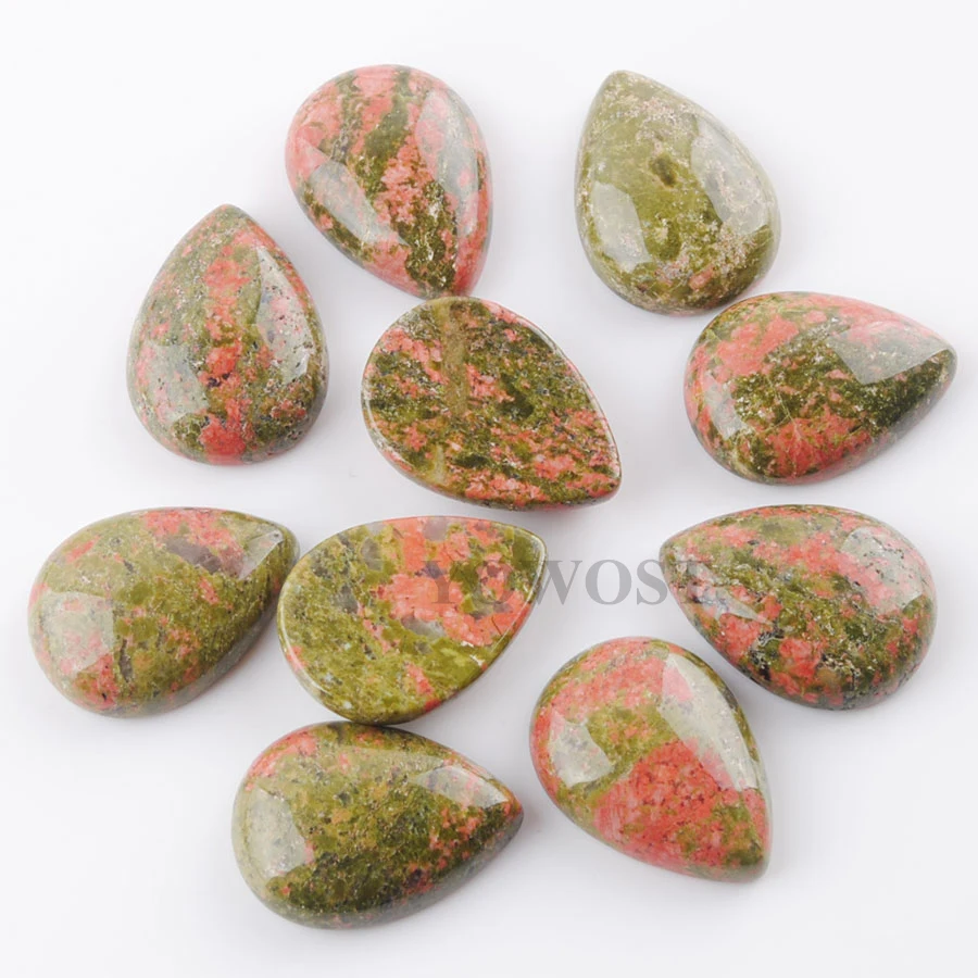 Бусины Из Натурального унакита яшмы драгоценный камень кабошон без отверстия