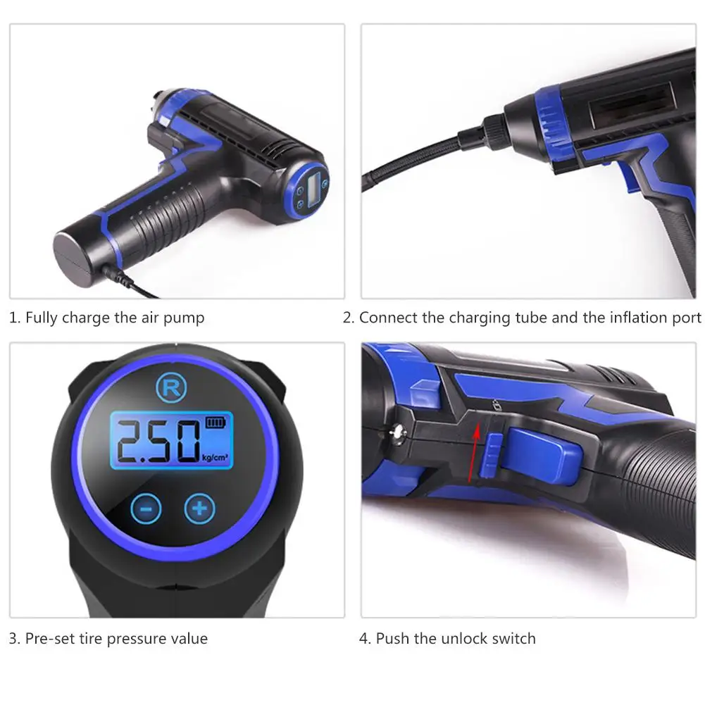 

Smart Car Air Compressor Intelligent Digital Display Charging Wireless Car Air Pump Portable Tire Pump Inflator Electric LED