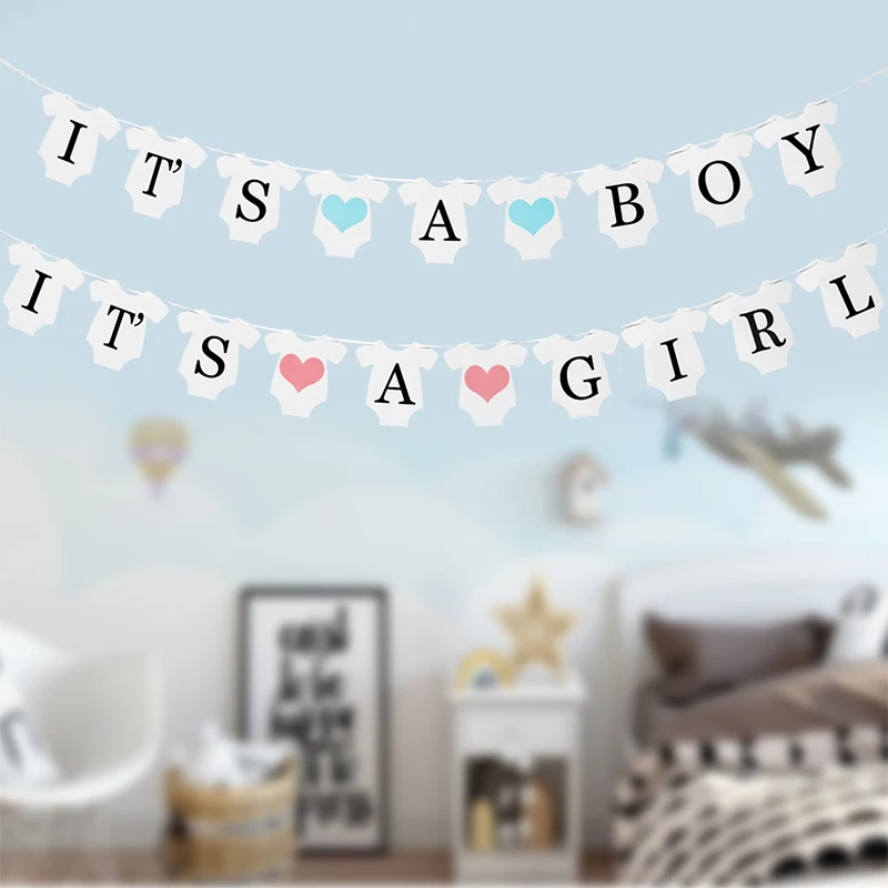 Детская душевая бумага Гарланд это мальчик Детские вечерние душ Вымпел гирлянда