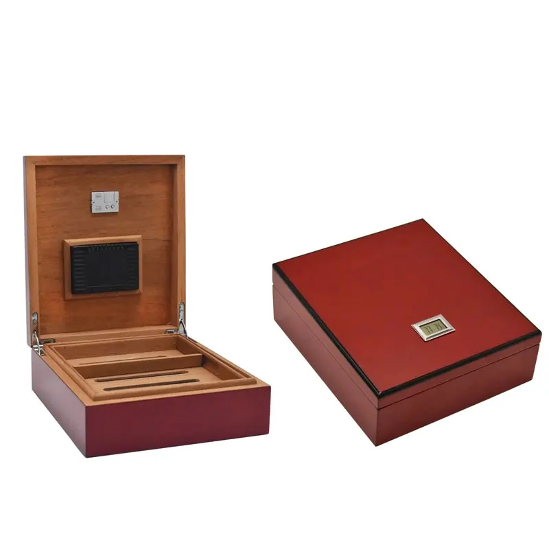 Цифровой Humidor офисный и домашний чехол из массива дерева для сигар несколько лаковых отделок коробка для увлажнения сигар регулируемая влажность коробка для сигар