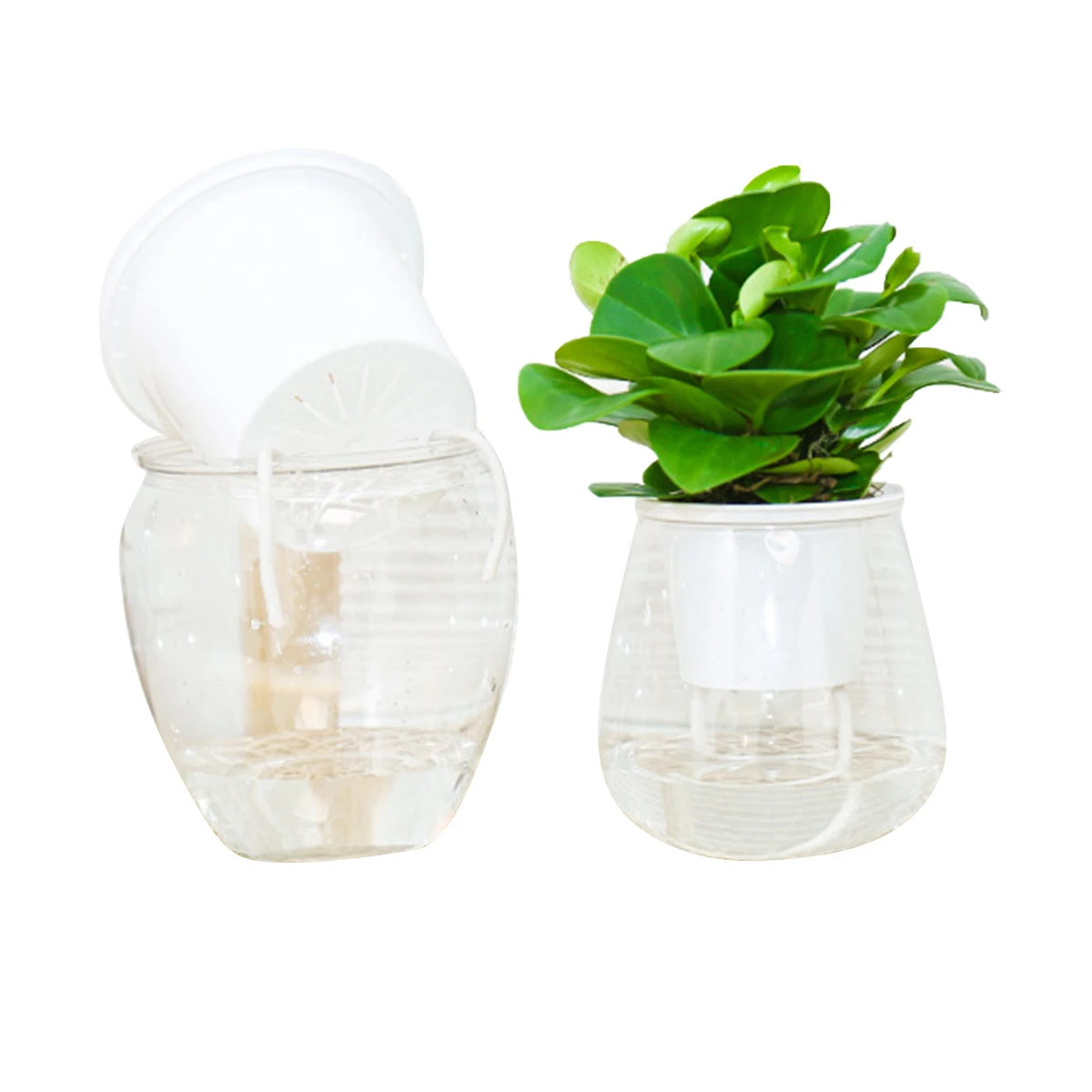 Горшок для цветов с автоматическим поливом прозрачный пластиковый горшок