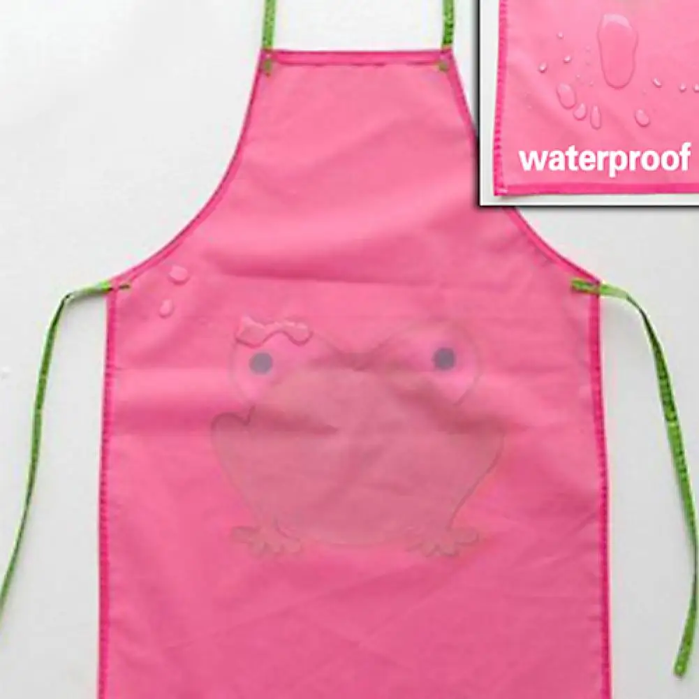 

Kids Children Cute Waterproof Cartoon Frog Printed Painting Cooking Apron