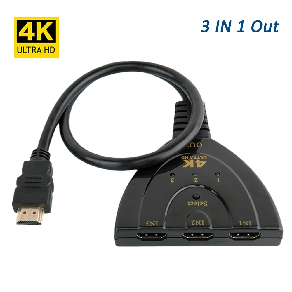 3 в 1 HDMI совместимый сплиттер 4K переключатель экрана дисплей видео для HDTV