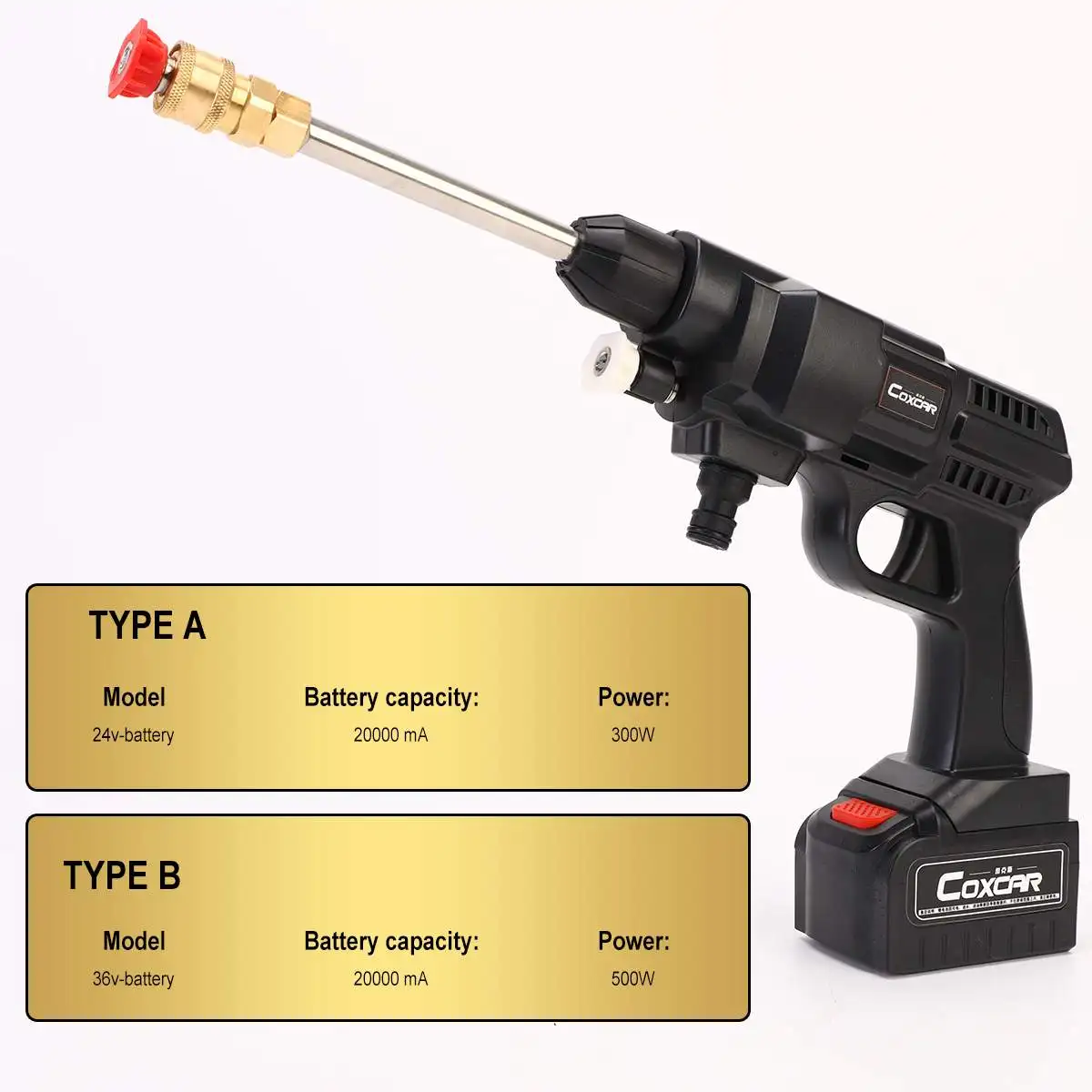 Pаспродажа 500 Вт 20000 мА/ч, Беспроводной высокое Давление автомойка водяной пистолет Портативный высокое Давление стиральная автоматический спрей для с...