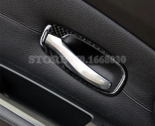 4 шт. накладки на дверную ручку автомобиля из углеродного волокна для BMW 5 серии E60