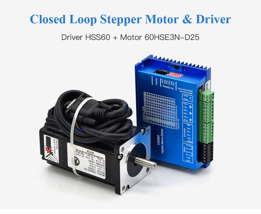WaveTopSign NEMA 24 замкнутый контур шаговый двигатель 60HSE3N-D25 драйвер HSS60 Torqure 3.0N.m