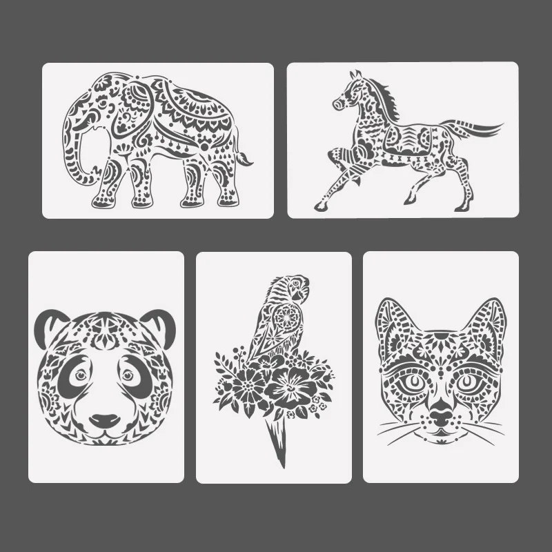 

Scraping Painting Drawing Board Learning Educational Toys for Children Animal Hollow Template Children's Colorful Scratch Paper
