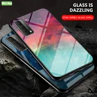 Чехол для Huawei P Smart 2021, Роскошный чехол из закаленного стекла с изображением звездного неба для Huawei Y7A, чехол с мягкими краями, бампер, защитные чехлы