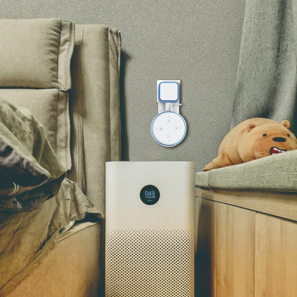 Для Alexa Echo Dot 3-го поколения настенное крепление на розетку Вешалка Подставка держатель Чехол штекер, вставной крепежный стенд работа с Amazon Echo Dot3