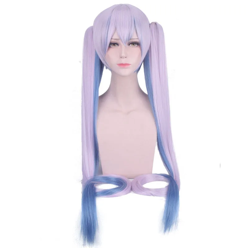 Карнавальный костюм Снежный Хацунэ Мику косплей парик Vocaloid 120 см длинные прямые
