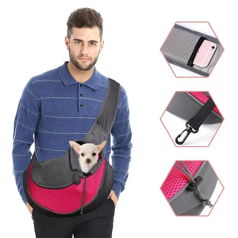 

Portable Dog Carrier Breathable Cat Puppy Bag Backpack Outdoor Travel Handbag Pouch Mesh Shoulder Bags Sling Pet Accessories