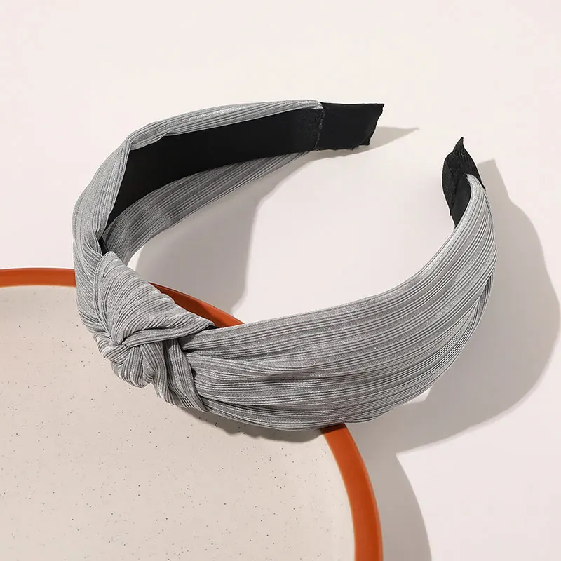 

Simple Style Knotted Hairbands Fashion Wide Brimmed Hair Hoop Solid Color Head Hoop Striped Cross Headband Hair Accessories