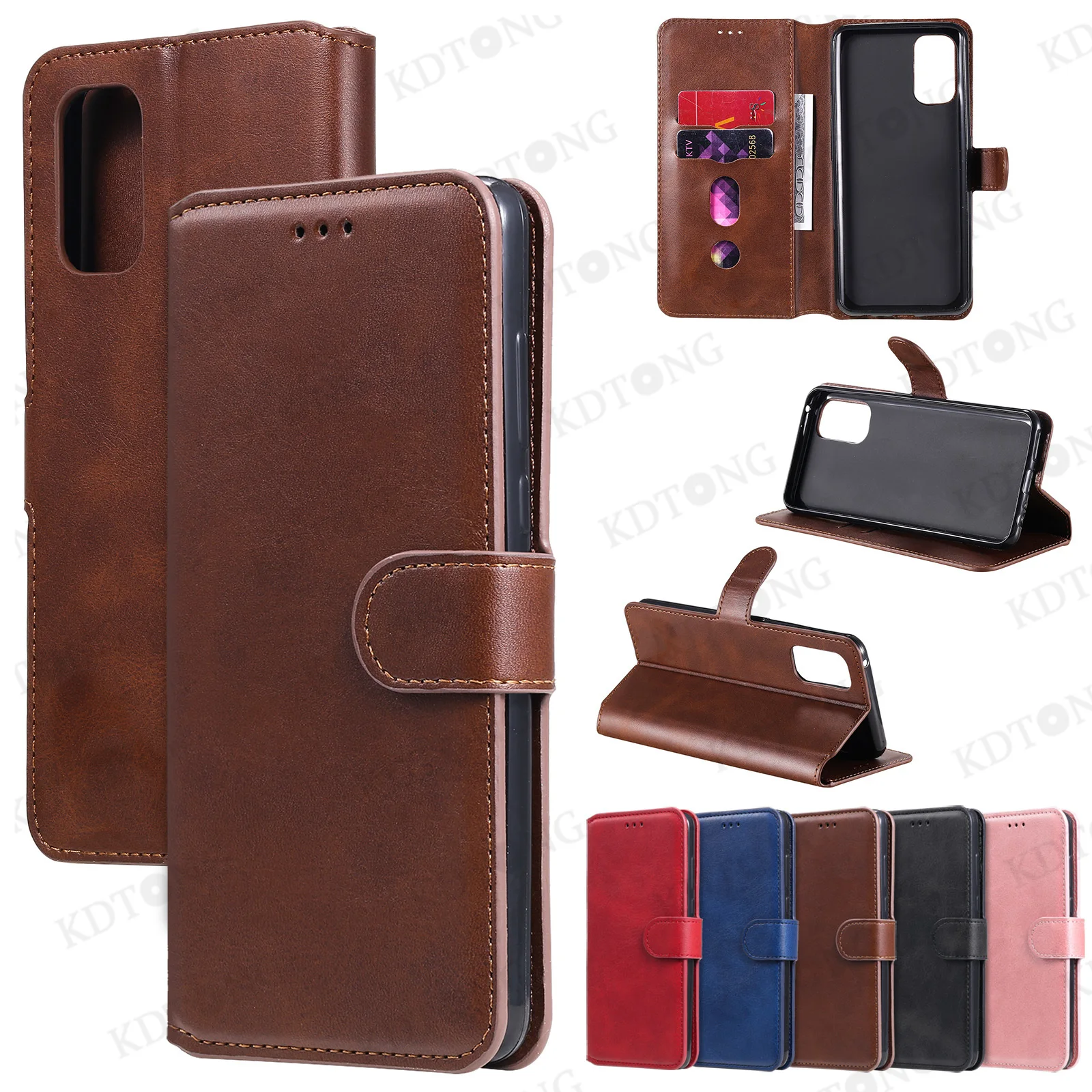 

Original Flip Leather Phone Case For OPPO Realme 8 7 7i 6 6S 6i 5 5i 3 3i 2 Narzo 20 PRO Solid color Shockproof Cases Cover Capa