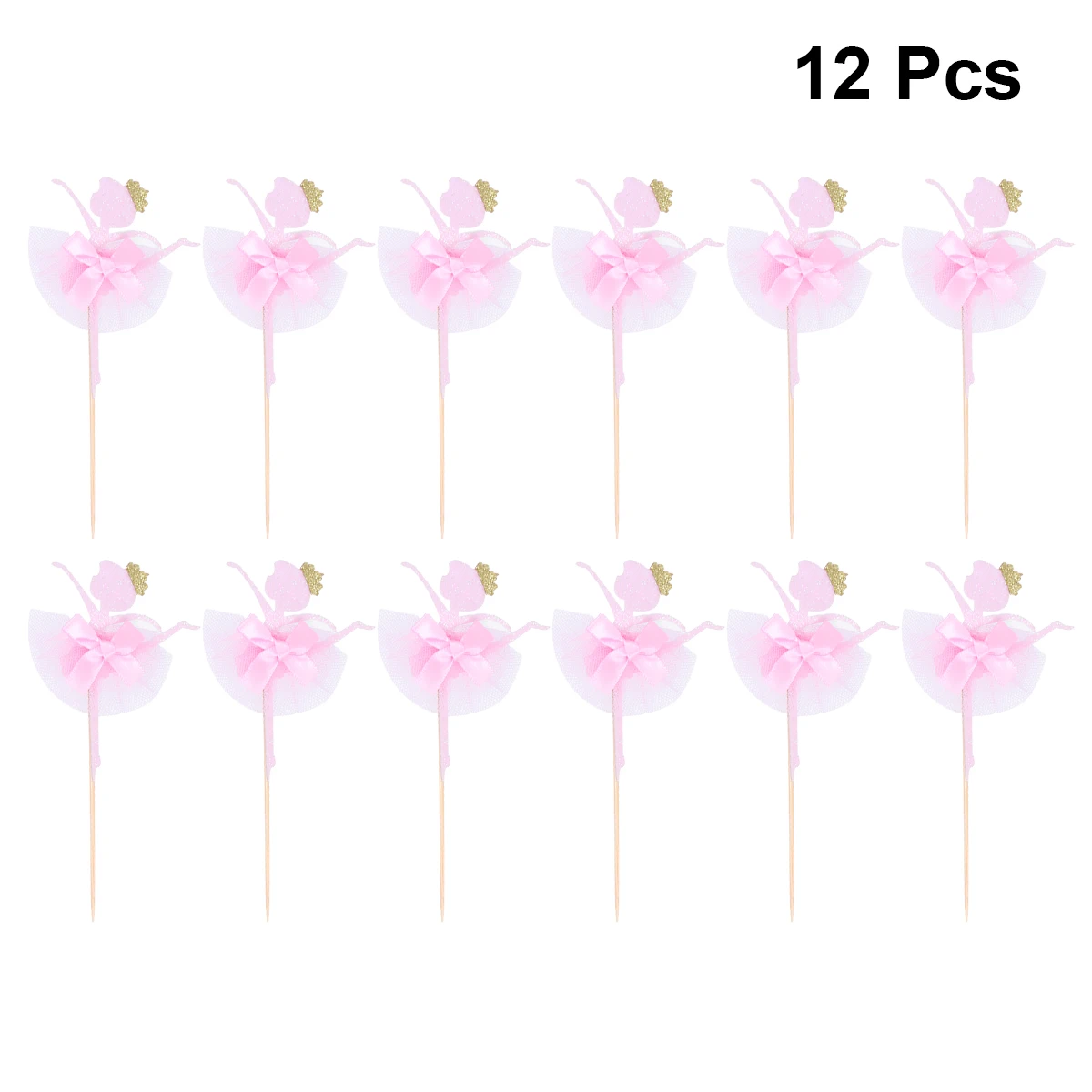 

12pc Ballet Girl Cake Topper Ballet Cake Decorations Glitter Cake Picks Cupcake Toppers Party Supplies For Wedding Birthday Pink
