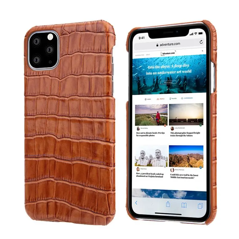 Чехол-накладка из натуральной кожи для iPhone 11 Pro MAX, Роскошный чехол для телефона из кожи аллигатора, чехол для iPhone11 Pro 11Pro Max, чехол-накладка