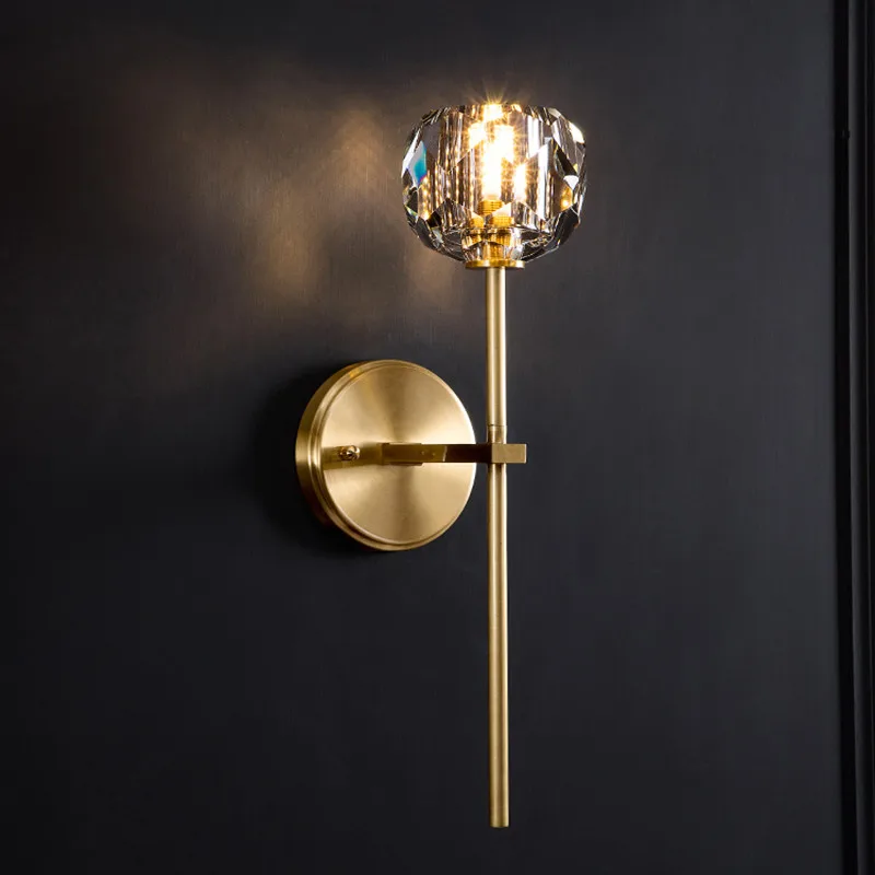 Современный светодиодный настенный светильник с кристаллами роскошный для