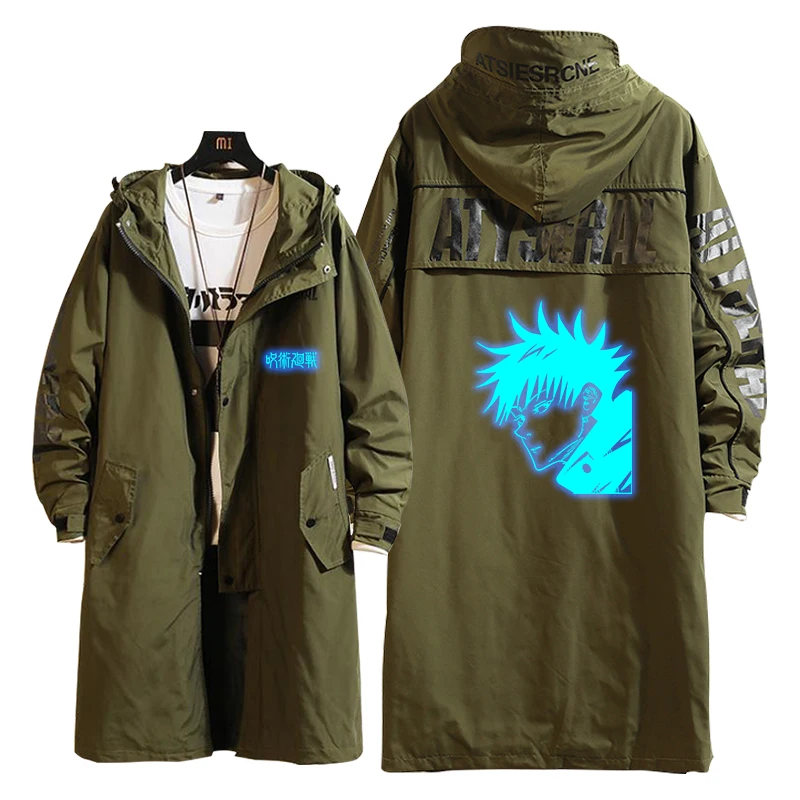 Длинная аниме куртка с капюшоном для косплея длинная Повседневная Верхняя