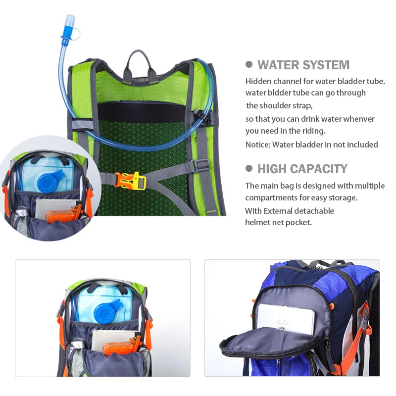 20L велосипедная сумка MTB Спорт на открытом воздухе enquipment Альпинизм Туризм Путешествия Велоспорт рюкзак Водонепроницаемый для езды на велосипеде Водные сумки