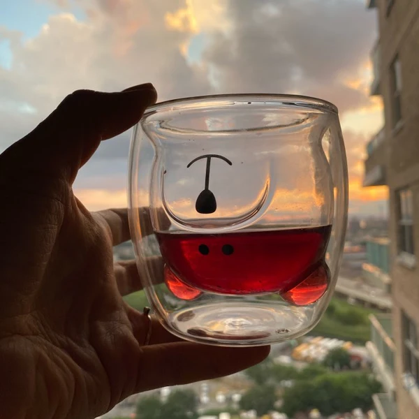 Кофейная кружка INS с двойными стенками молочная чашка милая стеклянная