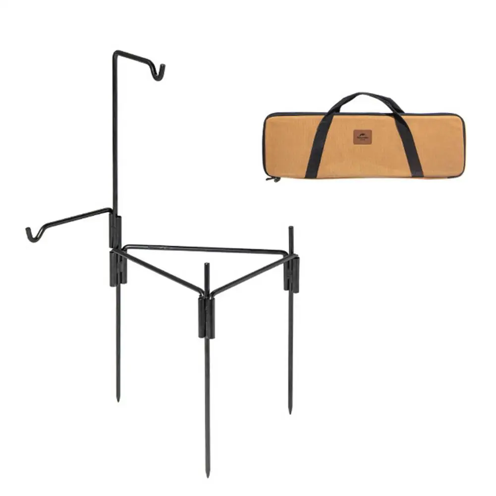 

Wrought Iron Combination Fire Rack Outdoor Camping Barbecue Rack Portable Firewood Rack Tripod Iron Cookware Rack
