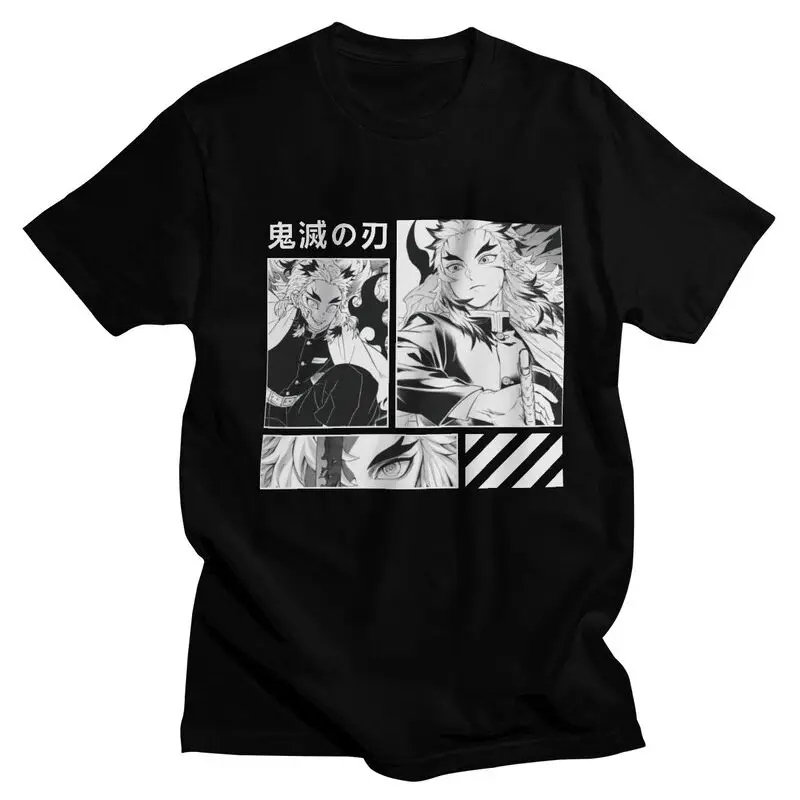 

Male Demon Slayer Kimetsu No Yaiba T-Shirt Novelty Vintage Kyojuro Rengoku Tshirt Short Sleeve Cool T Shirt Cotton Tee Tops Gift