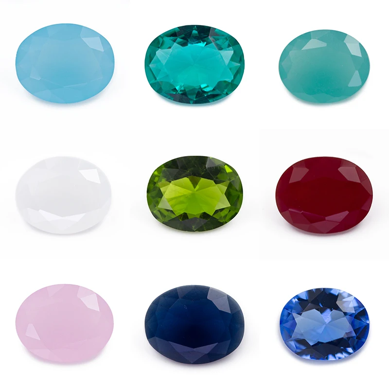 2x3 13x18mm Овальный Форма Свободно сидящий стеклянный камень Aquamiarine Цвет OG25 BW1 белый