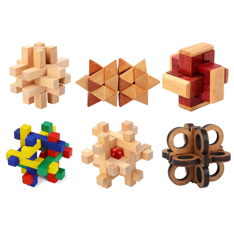 

Gemini Kong Ming блокировочный блок Lu Ban блокировочный блок 3D деревянные блокировочные головоломки игра для мозга обучающая игрушка для искусстве...